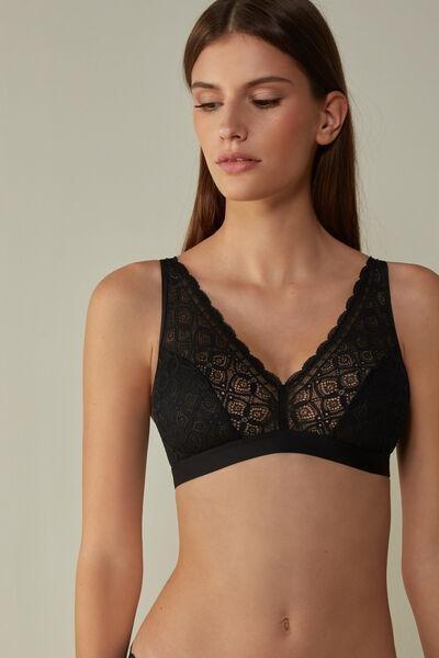 Brushed microfibre triangle bralette