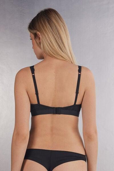 Black Lara Lace Triangle Bra, Black, large image number 2