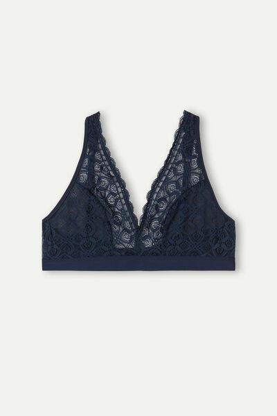 Blue Lara Lace Triangle Bra, Intense Blue, large image number 2