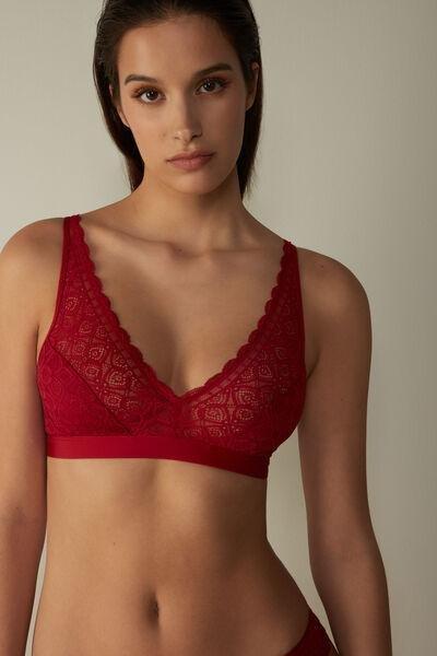 Red Lara Lace Triangle Bra, , large image number 0