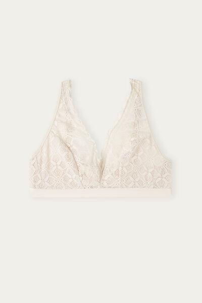 White Silk Lara Lace Triangle Bra, , large image number 2