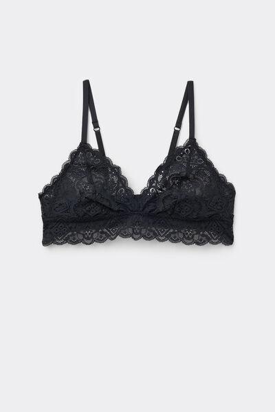 Black Emma Triangle Lace Bra, , large image number 1