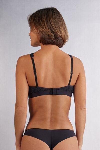 Black Lara Lace Triangle Bra, , large image number 3