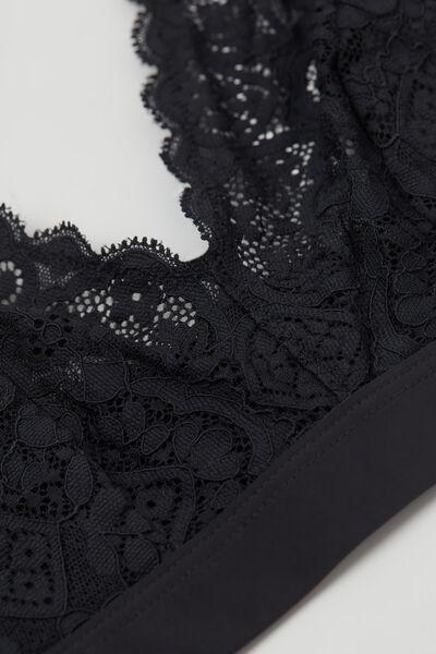 Black Lara Lace Triangle Bra, , large image number 4
