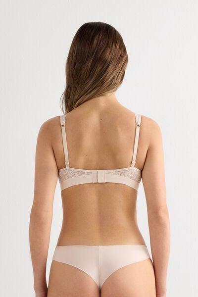 Cream Lara Lace Triangle Bra, Silk, large image number 2