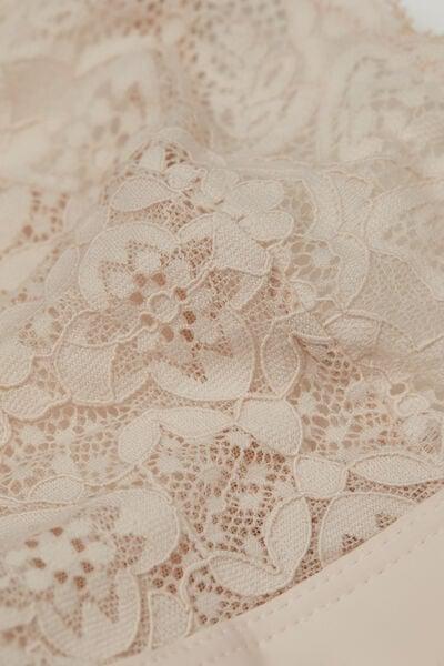 Cream Lara Lace Triangle Bra, Silk, large image number 4