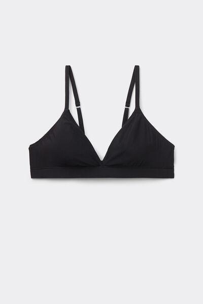 Black Superior Comfort Triangle Bra, Black, medium