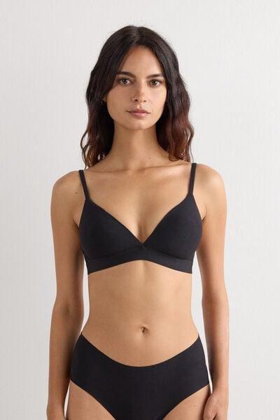 Black Superior Comfort Triangle Bra, Black, large image number 3