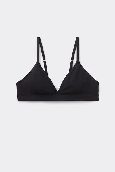 Black Superior Comfort Triangle Bra, Black, large image number 5