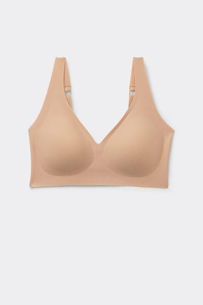 Beige Aria Microfibre Racer-Back Bra, Soft Beige, large image number 3