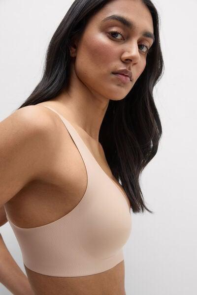 Beige Aria Microfibre Racer-Back Bra, Soft Beige, large image number 5