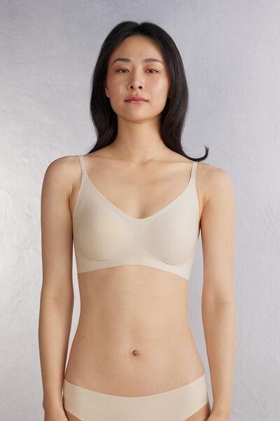 Beige Eri Microfibre Bra, , large image number 0