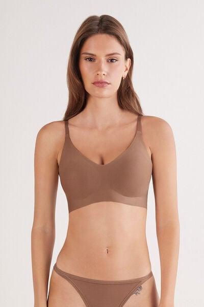 CARAMEL DARK BEIGE Eri Microfibre Bra, , large image number 0