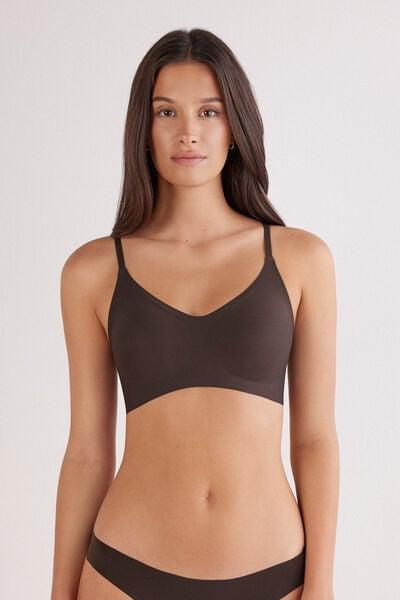 Brown Enveloping Microfibre Bra, 5601_705J, medium