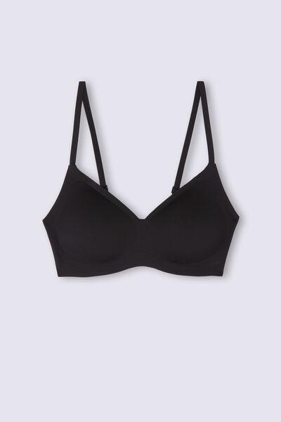 Black Laila Microfibre Bra, , large image number 2