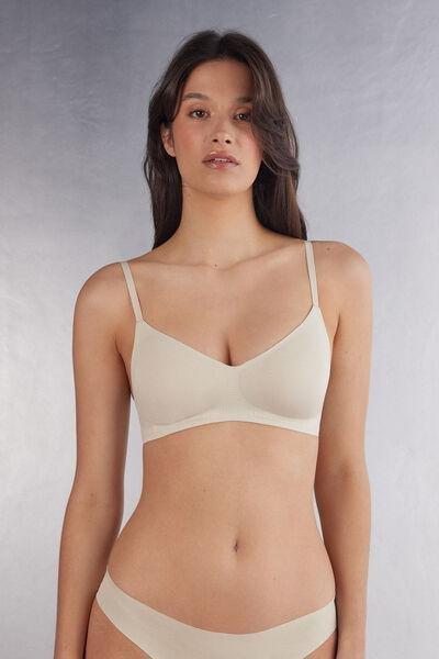 Cream Laila V Neck Bra, , large image number 0