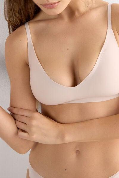 Cream Laila V Neck Bra, Silk, large image number 5