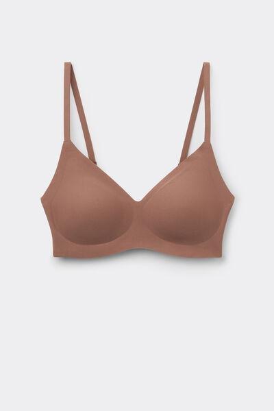 Caramel Adjustable Straps Microfibre Bra Top, Brown Mocha, large image number 2