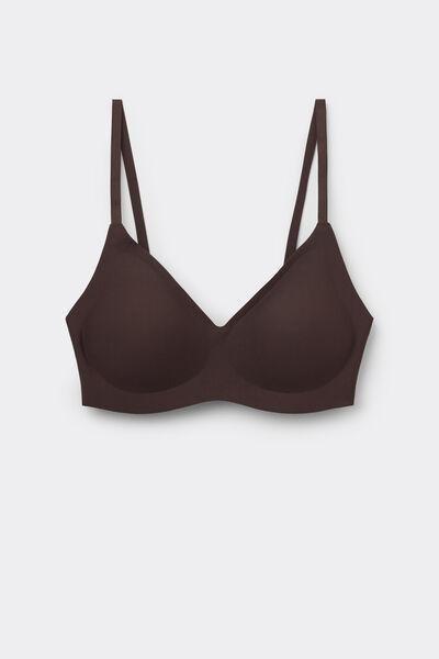 Brown Microfibre Bra Top, 5601_705J, medium