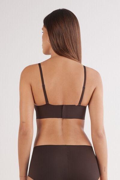 Brown Microfibre Bra Top, 5601_705J, medium