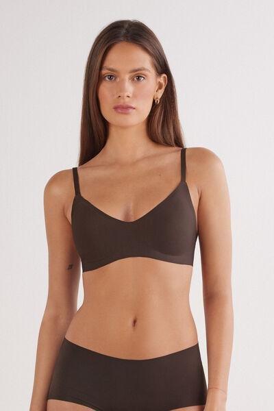Brown Microfibre Bra Top, 5601_705J, medium