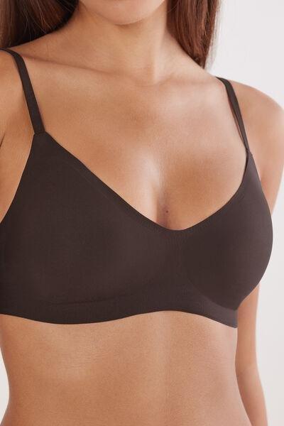 Brown Microfibre Bra Top, 5601_705J, large image number 4