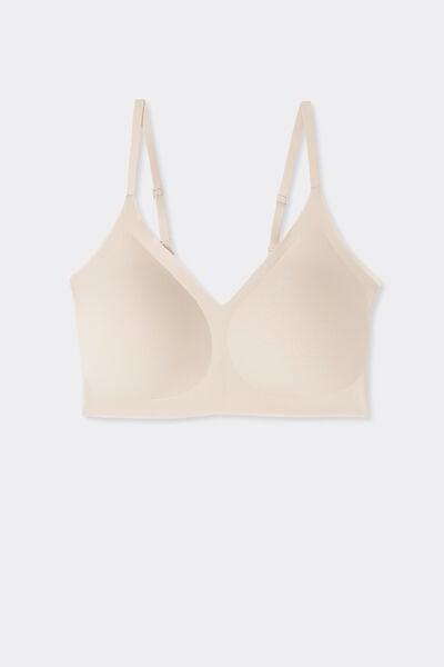 Cream Laila Invisible Effect Bra Top, Silk, large image number 3