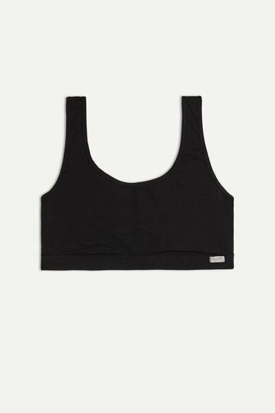 Black Cotton Bra, , large image number 4