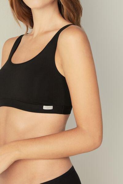 Black Cotton Bra, , large image number 5