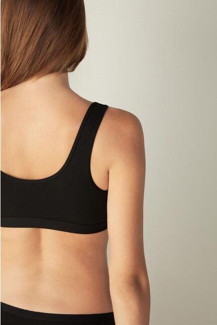 Black Cotton Bra, , large image number 7
