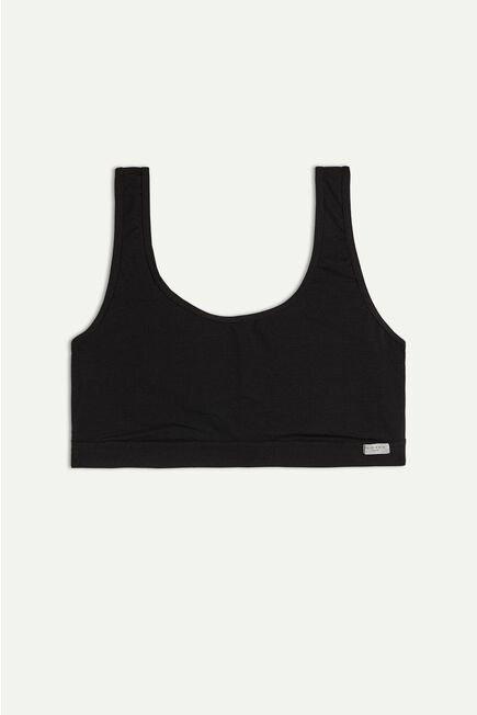 Black Cotton Bra, , large image number 9