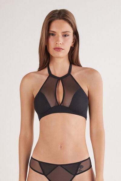 Black Modern Attitude Bra Top, , large image number 0