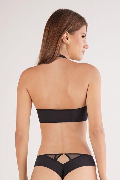 Black Modern Attitude Bra Top, Black, large image number 3