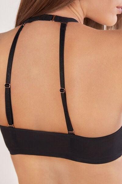 Black Modern Attitude Bra Top, Black, large image number 5