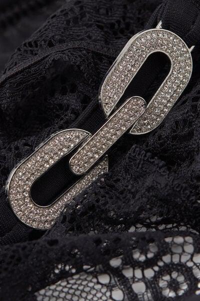 Black The Star Of The Show Lace Bra Top, Black, large image number 9