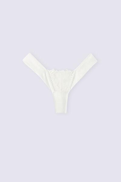 White Darlings 80S-Style Satin Brazilian Briefs, , large image number 4