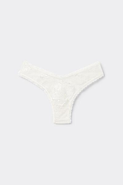 White 80S-Style Brazilian Panties, , large image number 1