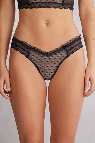 Black 80S-Style Brazilian Briefs, , large image number 0