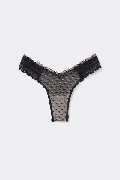 Black 80S-Style Brazilian Briefs, , large image number 1