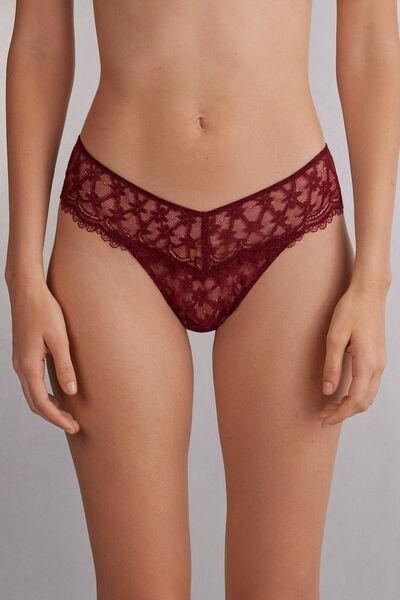 Red 80S Style Lace Brazilian Briefs, 5601_770J, large image number 0