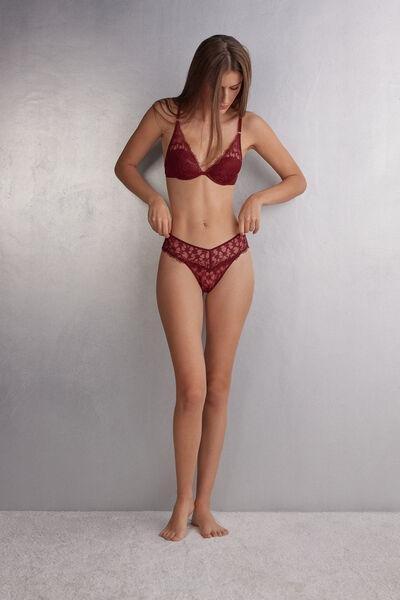 Red 80S Style Lace Brazilian Briefs, 5601_770J, large image number 1