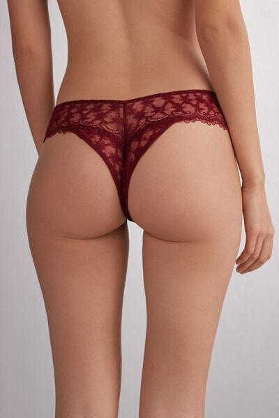 Red 80S Style Lace Brazilian Briefs, 5601_770J, large image number 3