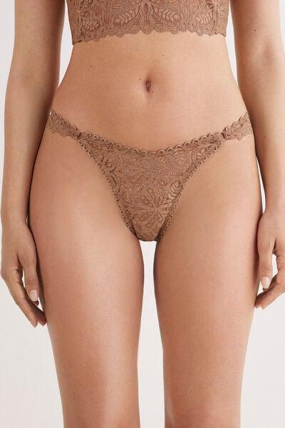 Brown 80S Style Brazilian Briefs, Medium Beige, medium