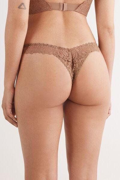 Brown 80S Style Brazilian Briefs, Medium Beige, large image number 3