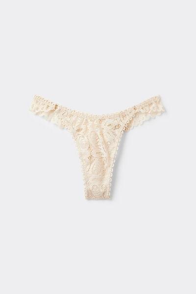 Beige 80S-Style Brazilian Briefs, , large image number 1
