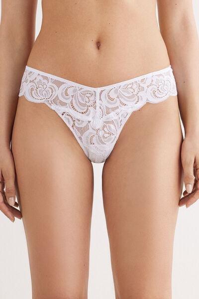 White 80S-Style Brazilian Briefs, , large image number 0