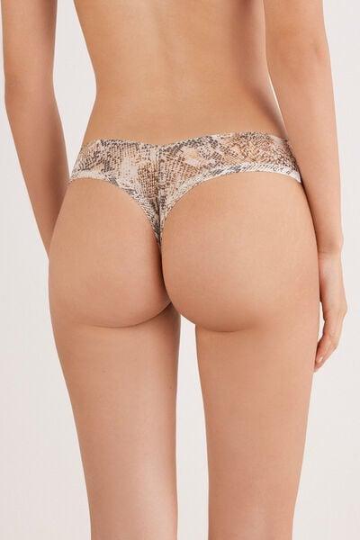 Beige Seductive Glamour Animal Print Brazilian Briefs, 5601_942J, large image number 4