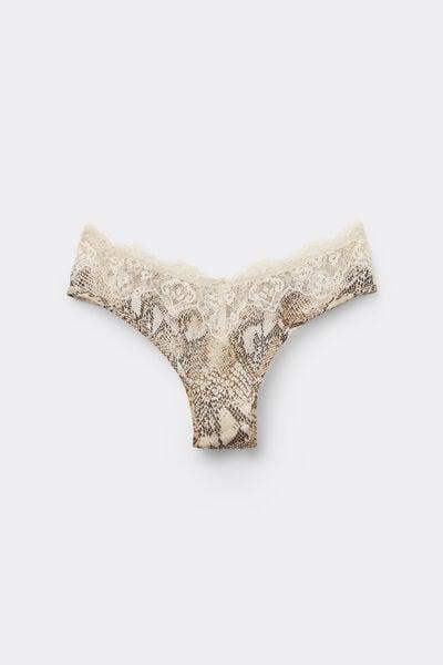 Beige Seductive Glamour Animal Print Brazilian Briefs, 5601_942J, large image number 6