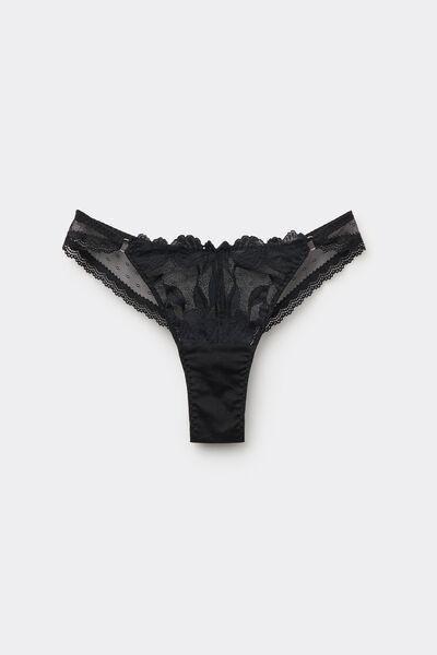 Black All About Flowers 80S-Style Brazilian Briefs, Black, large image number 2