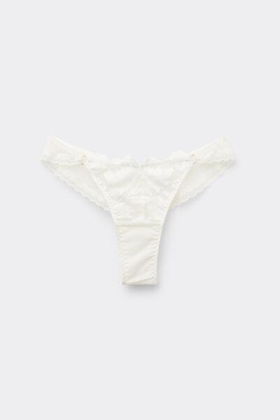 White All About Flowers Embroidered Briefs, , large image number 2